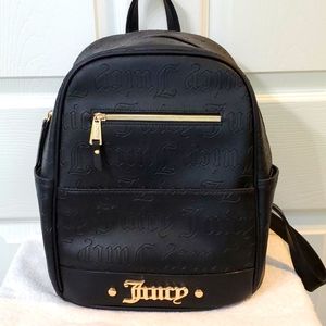 Juicy Couture large embossed black backpack NWT